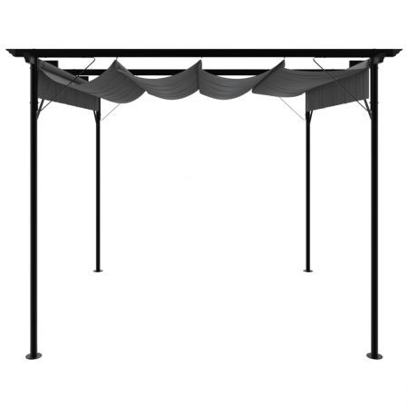 Pergola with Retractable Roof Anthracite 3x3 m Steel 180 g/m²