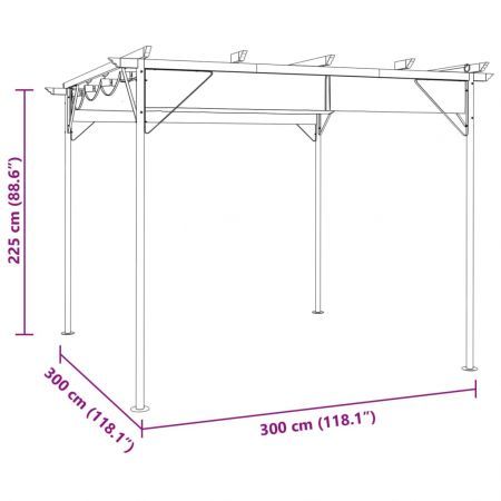 Pergola with Retractable Roof Anthracite 3x3 m Steel 180 g/m²