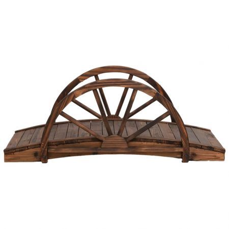 Garden Bridge with Half-wheel 99x50x38 cm Solid Wood Fir