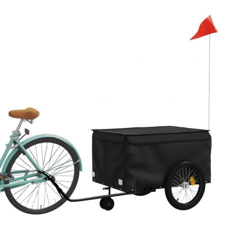 Bike Trailer Black 45 kg Iron