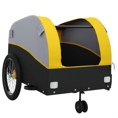 Bike Trailer Black and Yellow 45 kg Iron