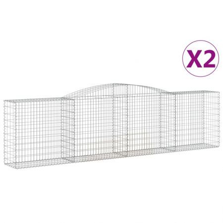 Arched Gabion Baskets 2 pcs 400x50x100/120 cm Galvanised Iron