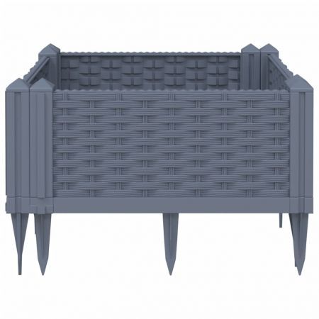 Garden Planter with Pegs Grey 42.5x42.5x28.5 cm PP