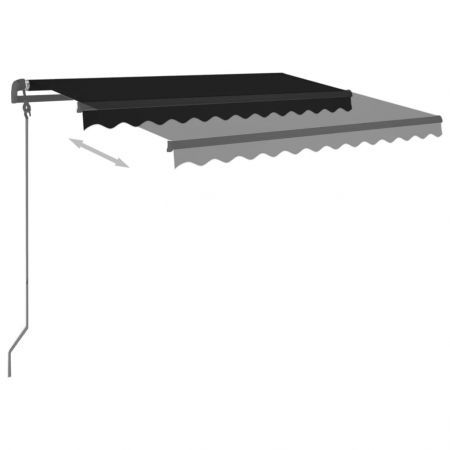 Manual Retractable Awning with Posts 3.5x2.5 m Anthracite