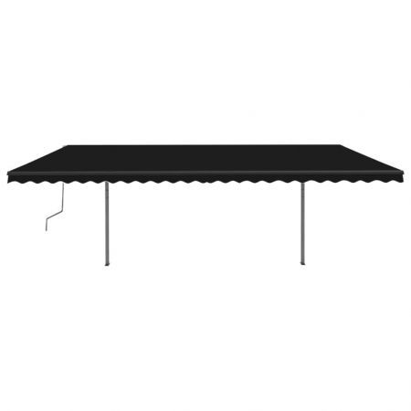 Manual Retractable Awning with Posts 3.5x2.5 m Anthracite