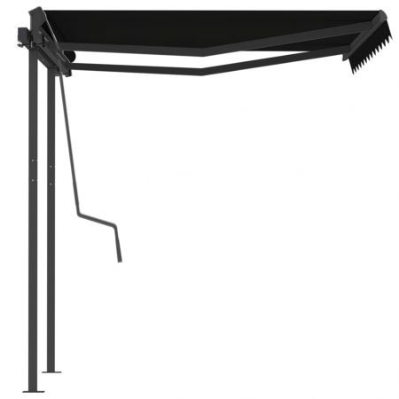 Manual Retractable Awning with Posts 3.5x2.5 m Anthracite