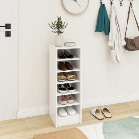 Shoe Cabinet White 31.5x35x90 cm Engineered Wood