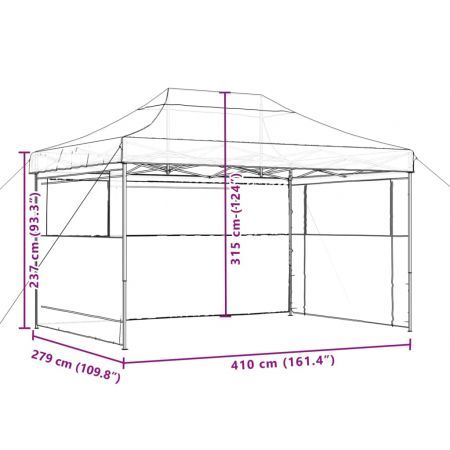 Foldable Party Tent Pop-Up with 3 Sidewalls Beige