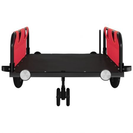 Bike Trailer Red Oxford Fabric and Iron