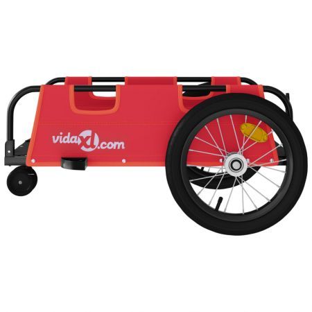 Bike Trailer Red Oxford Fabric and Iron