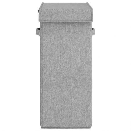 Foldable Laundry Hamper Grey 26x34.5x59.5 cm Faux Linen Fabric