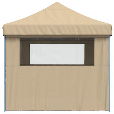 Foldable Party Tent Pop-Up with 4 Sidewalls Beige