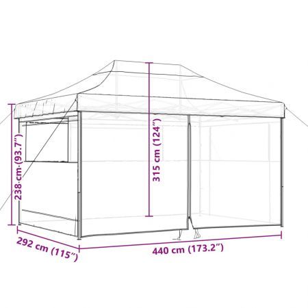 Foldable Party Tent Pop-Up with 4 Sidewalls Beige