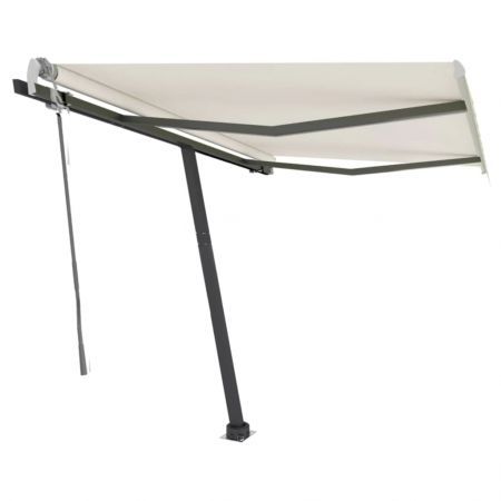 Freestanding Manual Retractable Awning 300x250 cm Cream