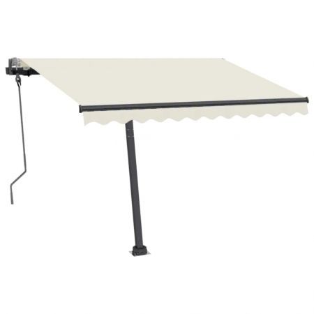 Freestanding Manual Retractable Awning 300x250 cm Cream