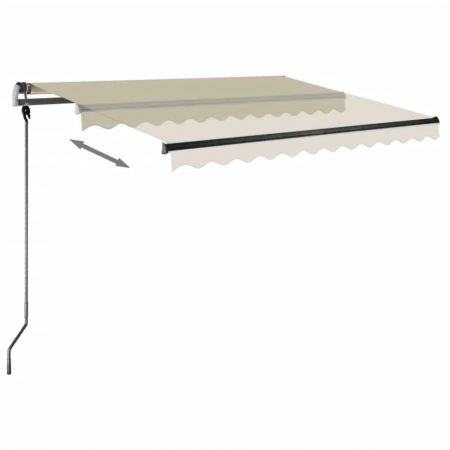 Freestanding Manual Retractable Awning 300x250 cm Cream