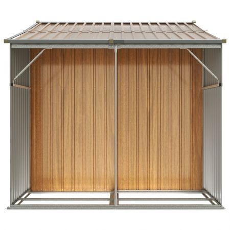 Garden Shed Light Brown 277x192.5x179 cm Galvanised Steel