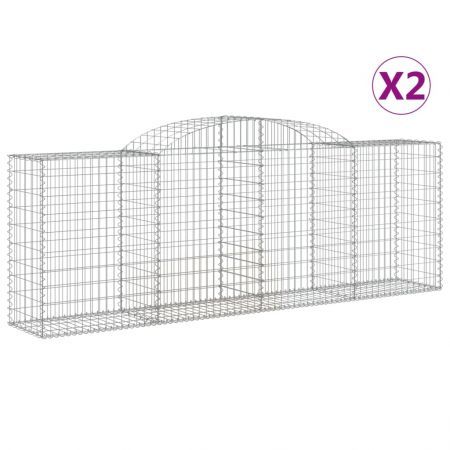 Arched Gabion Baskets 2 pcs 300x50x100/120 cm Galvanised Iron