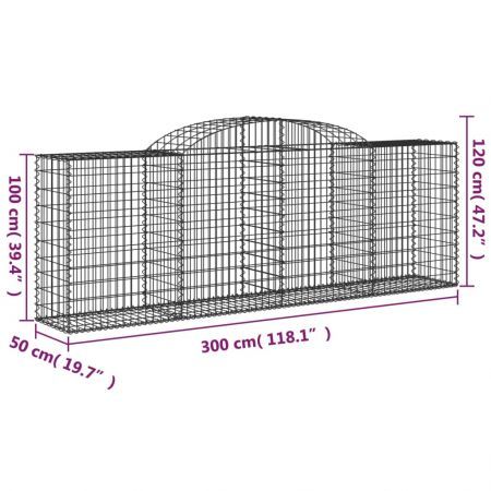 Arched Gabion Baskets 2 pcs 300x50x100/120 cm Galvanised Iron