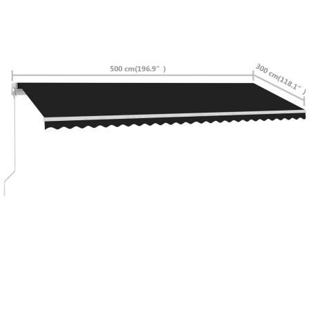 Freestanding Manual Retractable Awning 500x300 cm Anthracite