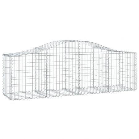 Arched Gabion Baskets 2 pcs 200x50x60/80 cm Galvanised Iron