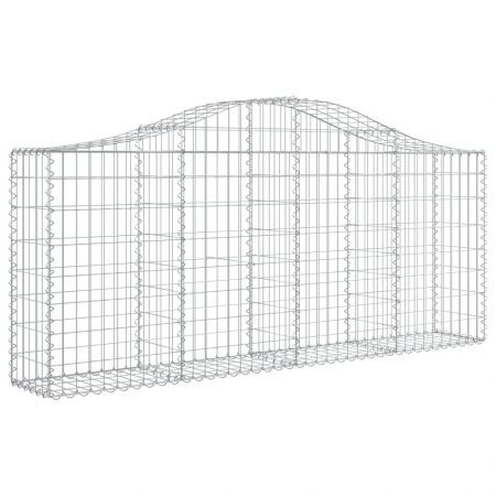 Arched Gabion Baskets 2 pcs 200x30x80/100 cm Galvanised Iron