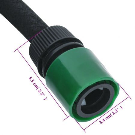 Garden Soaker Hose Black 0.6" 10 m Rubber