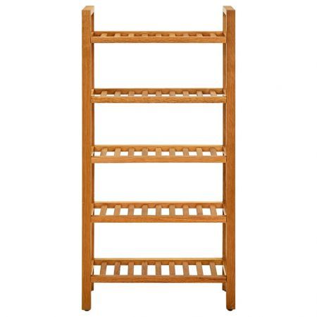 Shoe Rack with 5 Shelves 50x27x100 cm Solid Oak Wood