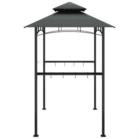 BBQ Gazebo with Side Shelves Anthracite 240x150x243 cm Steel