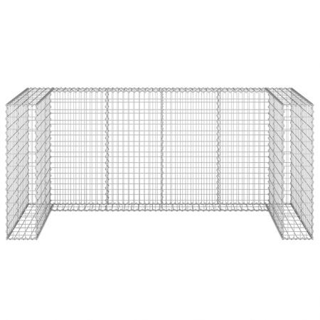 Gabion Wall for Garbage Bins Galvanised Steel 254x100x110 cm