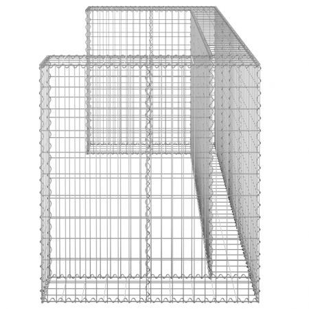 Gabion Wall for Garbage Bins Galvanised Steel 254x100x110 cm