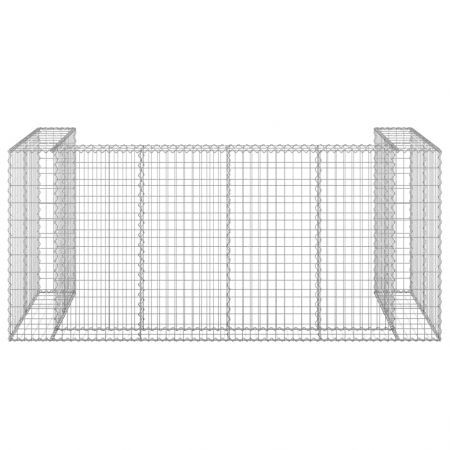 Gabion Wall for Garbage Bins Galvanised Steel 254x100x110 cm