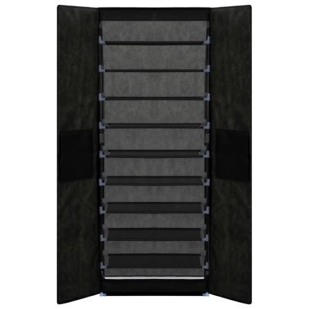 Shoe Cabinet Black 60x30x166 cm Fabric