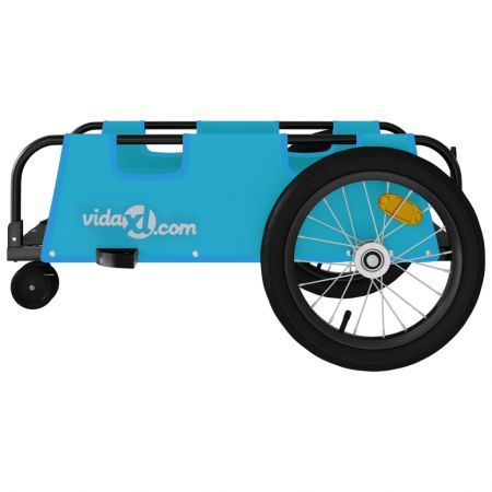 Bike Trailer Blue Oxford Fabric and Iron