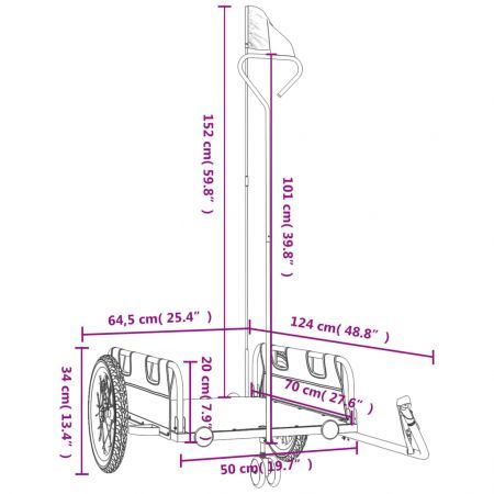 Bike Trailer Blue Oxford Fabric and Iron