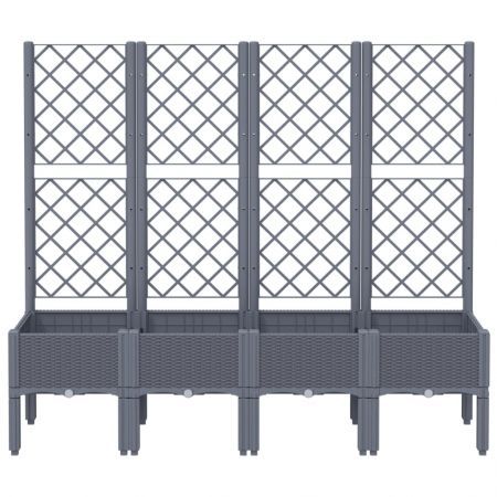 Garden Planter with Trellis Grey 160x40x142 cm PP