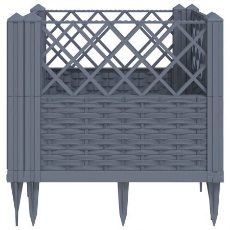 Garden Planter with Pegs Grey 43.5x43.5x43.5 cm PP