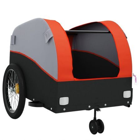 Bike Trailer Black and Orange 45 kg Iron