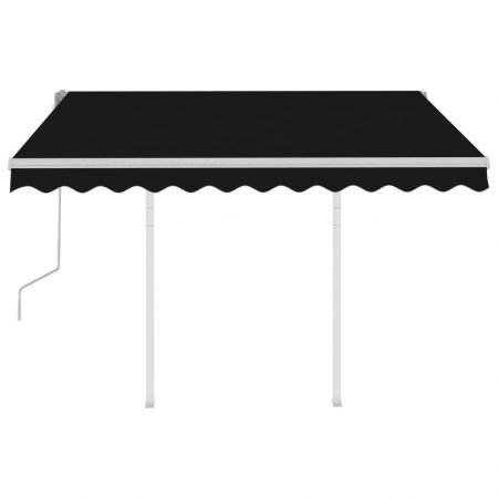 Manual Retractable Awning with Posts 3x2.5 m Anthracite