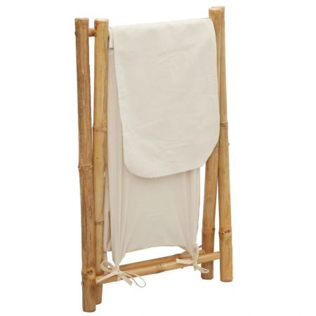 Laundry Basket Cream White 45x55x63.5 cm Bamboo