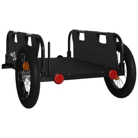 Bike Trailer Black Oxford Fabric and Iron