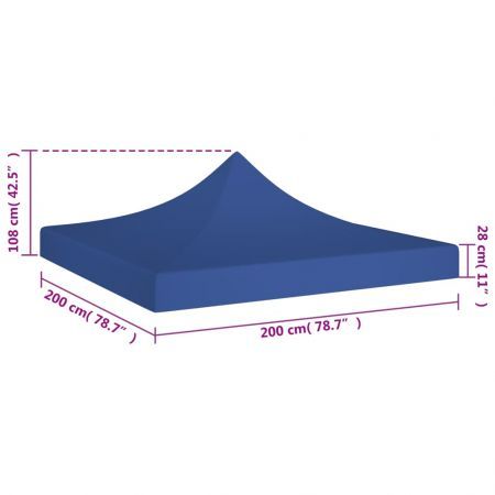 Party Tent Roof 2x2 m Blue 270 g/m²