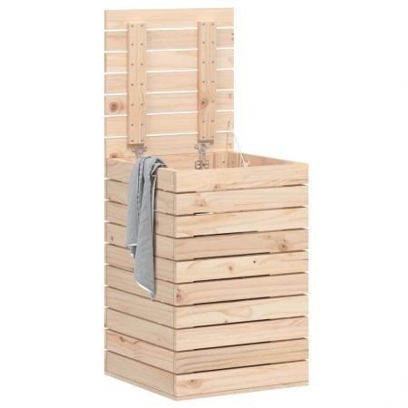 Laundry Basket 44x44x66 cm Solid Wood Pine