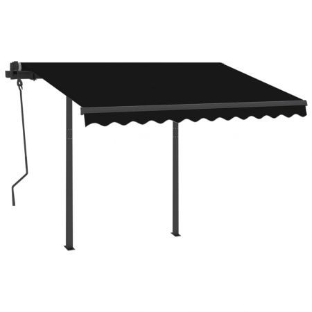 Manual Retractable Awning with Posts 3x2.5 m Anthracite