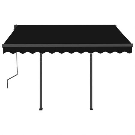 Manual Retractable Awning with Posts 3x2.5 m Anthracite