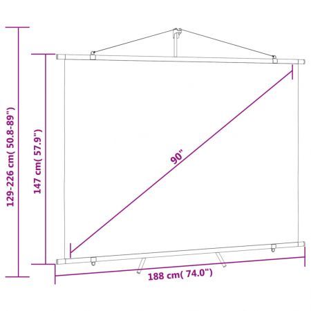 Projection Screen with Tripod 90" 4:3