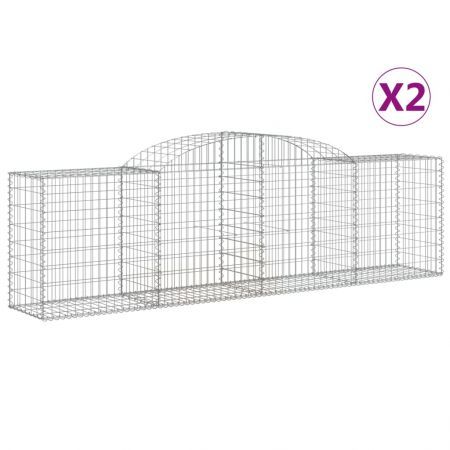 Arched Gabion Baskets 2 pcs 300x50x80/100 cm Galvanised Iron