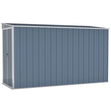 Wall-mounted Garden Shed Grey 118x288x178 cm Galvanised Steel