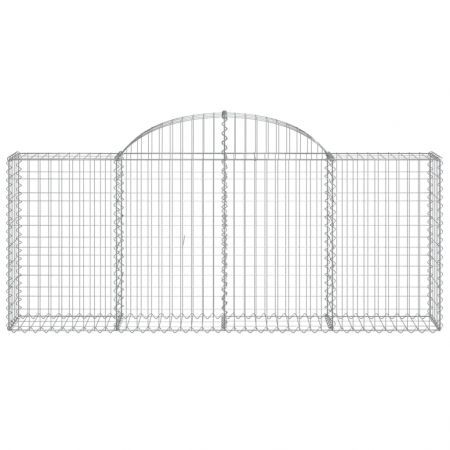 Arched Gabion Baskets 2 pcs 200x30x80/100 cm Galvanised Iron