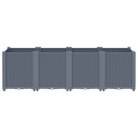 Garden Planter Grey 160x40x53 cm PP